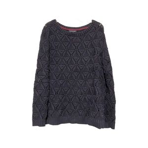 Women’s Tommy Hilfiger Crochet Knit Sweater in Navy Sz XL